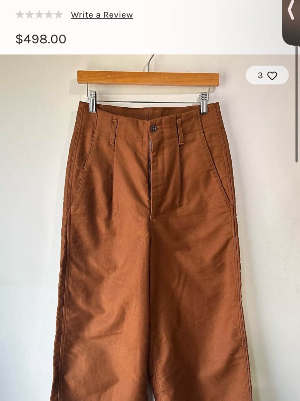 Hed Mayner Brown Pants High-Waist Wide Leg Free People size 2